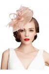 Z&X Chapeau bibi Kentucky Derby en Sinamay Pour femme avec Serre-tête et pince à cheveux - Rose - Taille unique