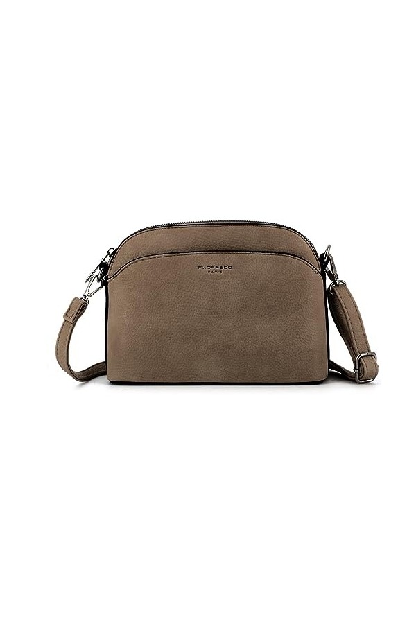 flora & co - Petit Sac Bandoulière Arrondi Femme - Sac à Main Multi-poches Porté Epaule Silimicuir Souple - Besace Sacoche Me