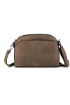 flora & co - Petit Sac Bandoulière Arrondi Femme - Sac à Main Multi-poches Porté Epaule Silimicuir Souple - Besace Sacoche Me