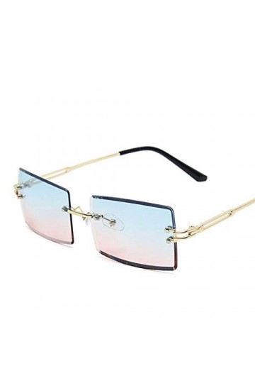 SENFEISM Lunettes de soleil tendance pour femme avec bord coupé, carré, rouge, dégradé