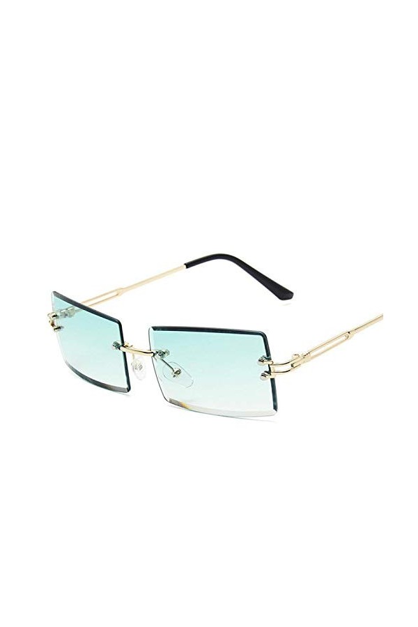 SENFEISM Lunettes de soleil tendance pour femme avec bord coupé, carré, rouge, dégradé