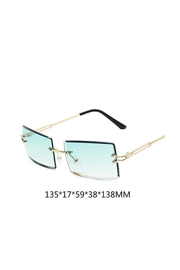SENFEISM Lunettes de soleil tendance pour femme avec bord coupé, carré, rouge, dégradé