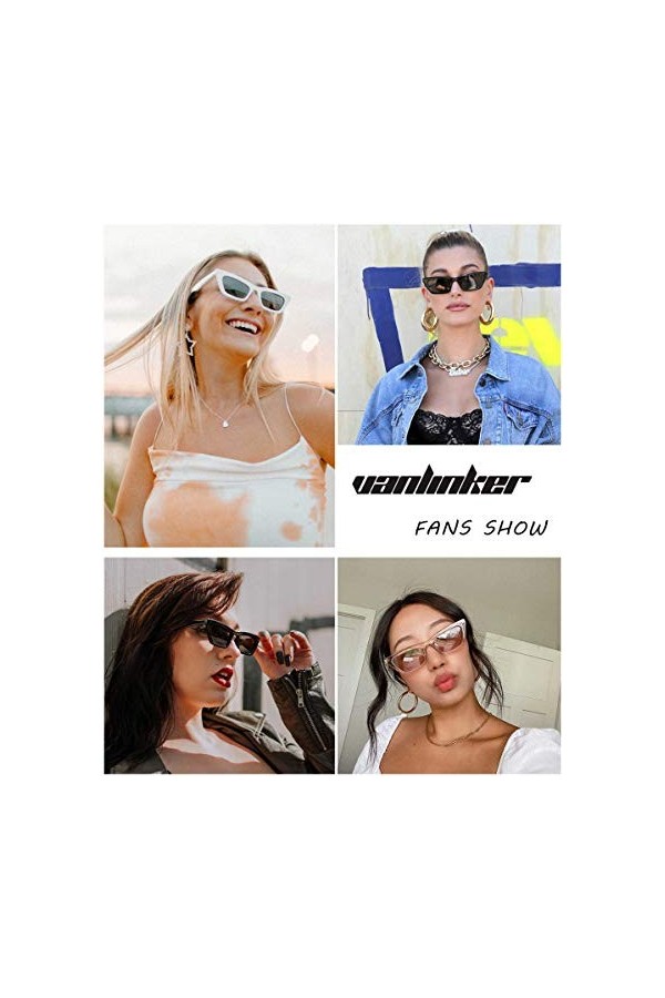 VANLINKER Lunettes de soleil polarisées petites lunettes de soleil tendance œil de chat pour femmes rétro minuscules lunettes
