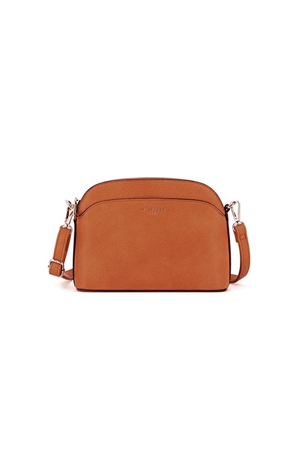 flora & co - Petit Sac Bandoulière Arrondi Femme - Sac à Main Multi-poches Porté Epaule Silimicuir Souple - Besace Sacoche Me