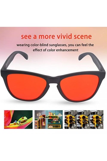 BTER Lunettes de daltonisme, Lunettes daltoniennes correctrices de Couleur Rouge Vert Lunettes de Soleil daltoniennes Portabl