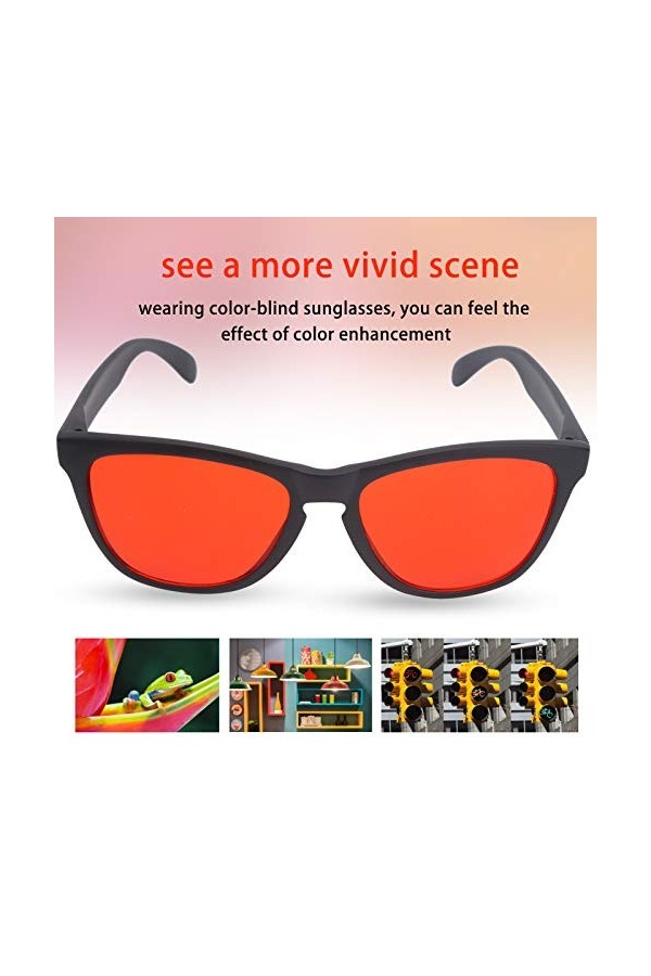 BTER Lunettes de daltonisme, Lunettes daltoniennes correctrices de Couleur Rouge Vert Lunettes de Soleil daltoniennes Portabl