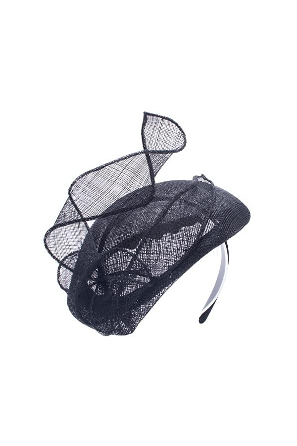 Lawliet Teardrop T442 Bibi en sinamay pour femme, Noir , taille unique