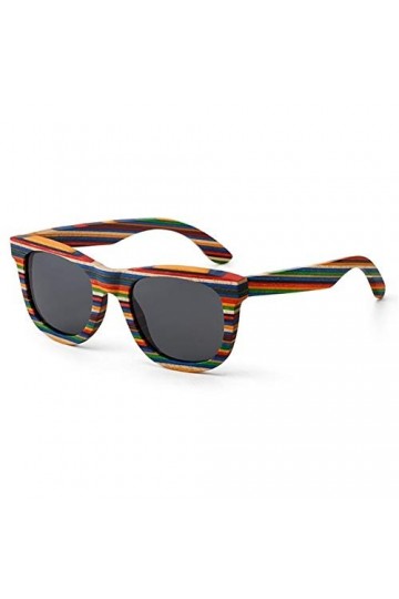 Lunettes de soleil femme Plage anti-UV de couleur lunettes de soleil en bois cadre femmes hommes multicolores soleil lunettes