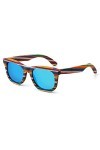 Lunettes de soleil pour femmes, Plage anti-UV de couleur lunettes de soleil en bois cadre femmes hommes multicolores soleil l
