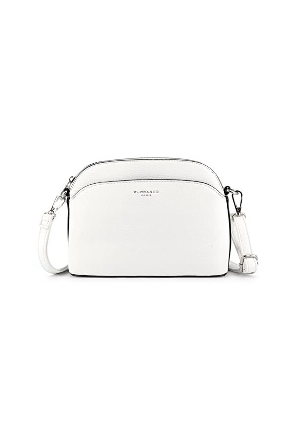 flora & co - Petit Sac Bandoulière Arrondi Femme - Sac à Main Multi-poches Porté Epaule Silimicuir Souple - Besace Sacoche Me