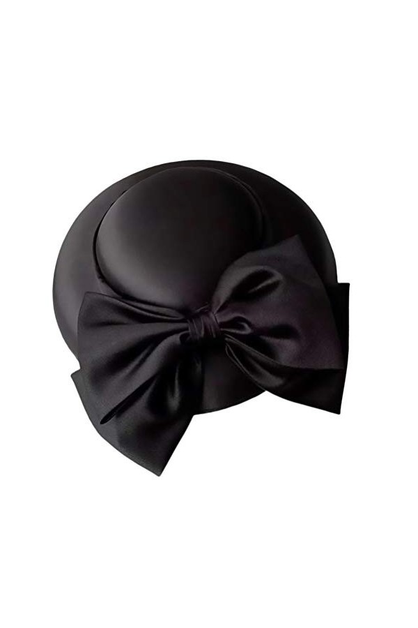 SOIMISS Chapeaux de thé bibi pour femme Chapeau pilulier vintage pour femme, Noir , M
