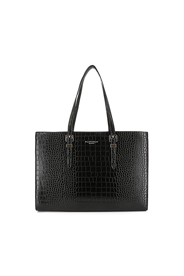 FLORA CO PARIS - Grand Sac A Main Femme Crocodile - Sac Cabas Fourre-Tout Cours Lycée - Sac Shopping Grande Capacité Travail 