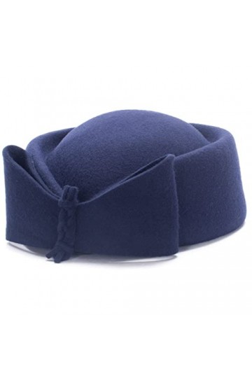 Lawliet Chapeau bibi en forme de goutte deau en laine pour femme, bleu marine