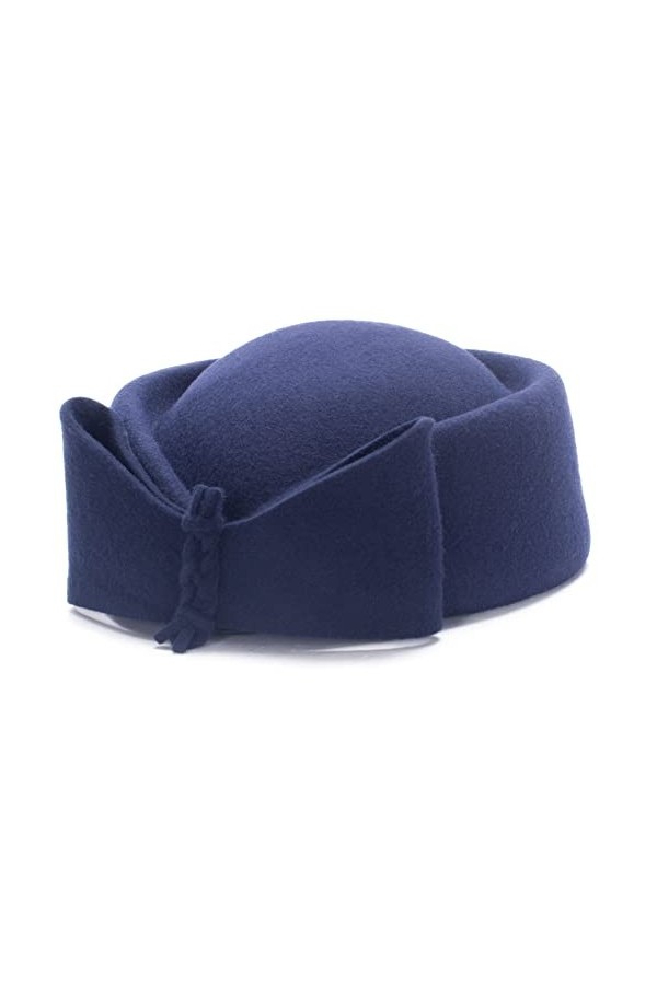 Lawliet Chapeau bibi en forme de goutte deau en laine pour femme, bleu marine