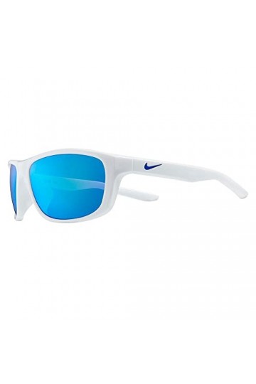 Nike Sun Sunglasses, 100 White Blue Mirror, 57 Unisex