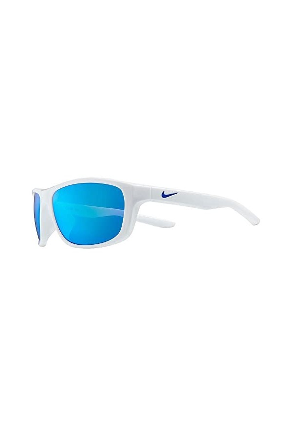 Nike Sun Sunglasses, 100 White Blue Mirror, 57 Unisex