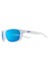 Nike Sun Sunglasses, 100 White Blue Mirror, 57 Unisex