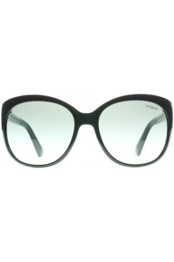 Vogue Womens 2728 Black Frame/Brown Gradient Lens Plastic Sunglasses