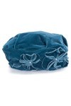 Lawliet T513 Béret vintage en velours pour femme Motif floral Bleu sarcelle, bleu sarcelle, taille unique