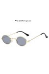 XINGYU Vintage Petites Lunettes de Soleil ovales Femmes Hommes rétro métal Cadre Rouge Gris lentille Ronde Vintage Lunettes d