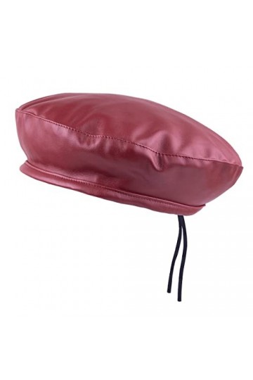 KYEYGWO Béret en cuir synthétique pour femme - Style français - Couleur unie - Style décontracté - Classique - Artiste peintr