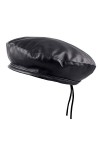 KYEYGWO Béret en cuir synthétique pour femme - Style français - Couleur unie - Style décontracté - Classique - Artiste peintr