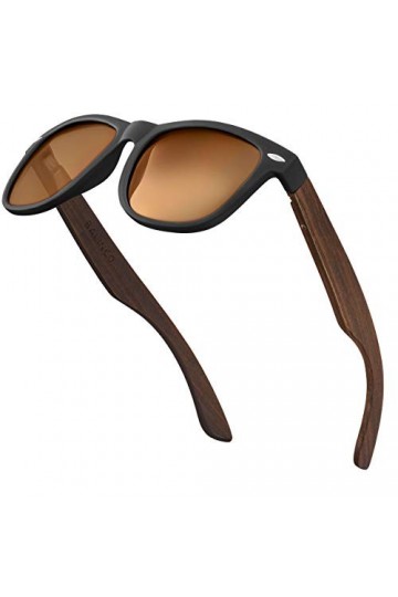 Balinco Set de lunettes de soleil en bambou pour hommes et femmes - avec lentilles polarisées TAC pour une vision intense - d