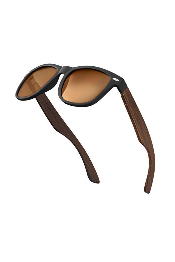 Balinco Set de lunettes de soleil en bambou pour hommes et femmes - avec lentilles polarisées TAC pour une vision intense - d
