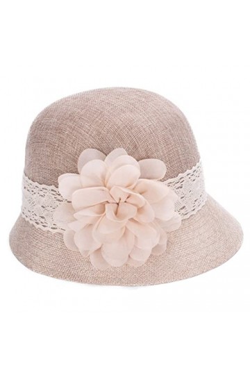 Lawliet Chapeau cloche en polyester pour femme A610, beige, taille unique