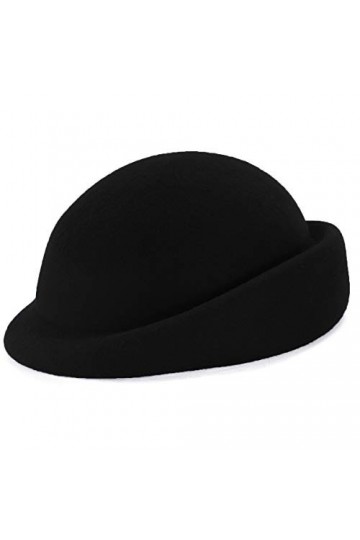 Lawliet A553 Béret en Feutre de Laine pour Femme Style Vintage - Noir - Taille Unique