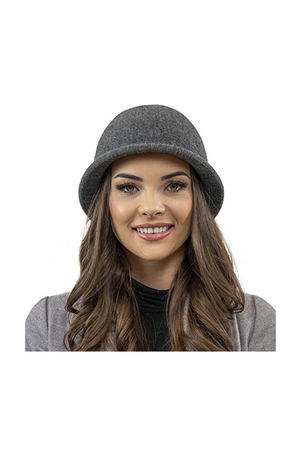 VIVISENCE Chapeau Classique Et Élégant 7044, Gris Foncé,UNI