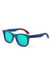 AUSUB Lunettes de Soleil Femme New Retro Fashion Lunettes de Soleil en Bois de Haute qualité Paon Bleu polarisants Plage Eyeg