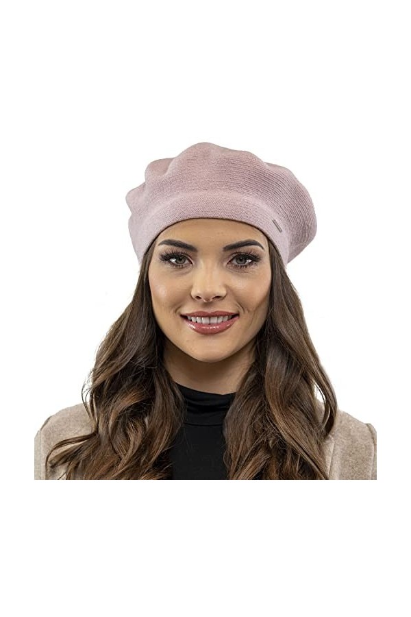 VIVISENCE Femme Béret Classique Et Élégant 7005, Fabriqué en UE, Rose,UNI