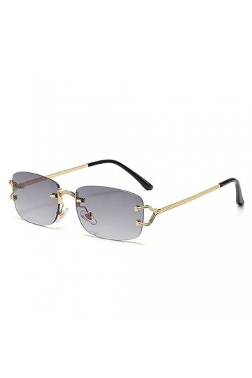 MUTYNE Petit rectangle lunettes de soleil sans monture femmes hommes lunettes de soleil sans cadre pour dames à la mode lunet