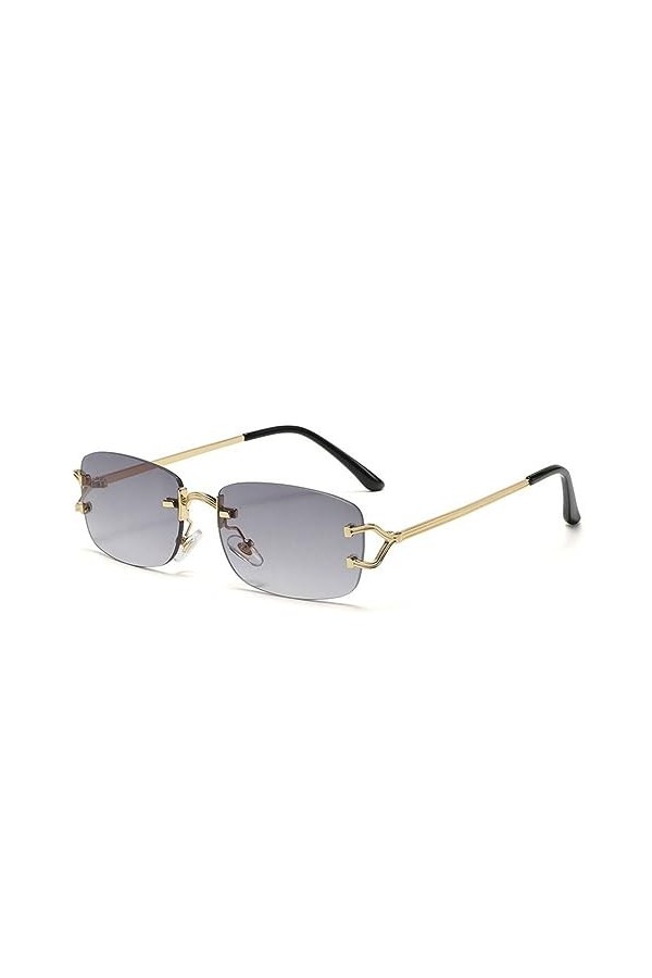 MUTYNE Petit rectangle lunettes de soleil sans monture femmes hommes lunettes de soleil sans cadre pour dames à la mode lunet