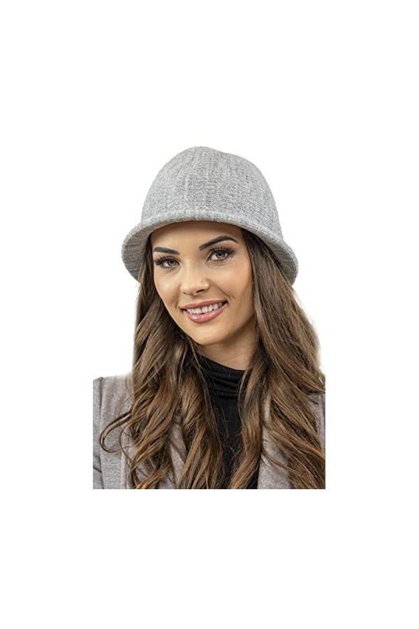 VIVISENCE Chapeau Classique Et Élégant 7044, Gris Clair,UNI