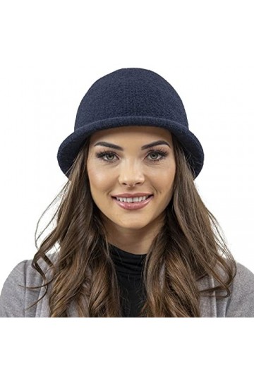 VIVISENCE Chapeau Classique Et Élégant 7044, Bleu Marine,UNI