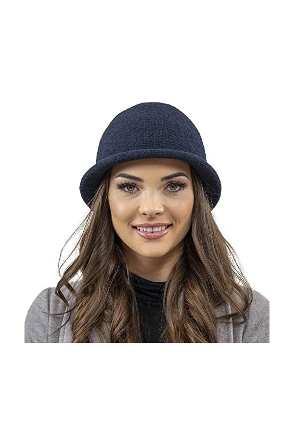 VIVISENCE Chapeau Classique Et Élégant 7044, Bleu Marine,UNI