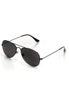 isheep lunette de soleil homme et Femme Premium Lunette de Soleil Cadre Métallique avec UV400 SIS-22-BK Noir 