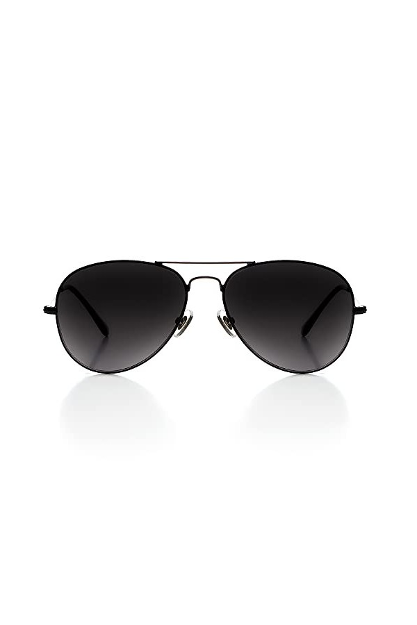 isheep lunette de soleil homme et Femme Premium Lunette de Soleil Cadre Métallique avec UV400 SIS-22-BK Noir 