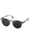 LVIOE Lunettes de soleil rondes de style vintage polarisées pour femme – Protection UV400, Tortue marron.