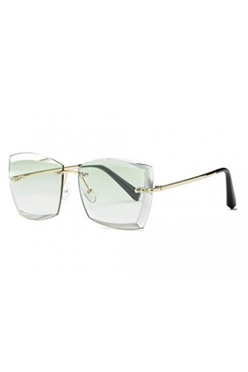 AUSUB Lunettes de soleil femme Place Rimless coupe diamant Lunettes de soleil Objectif for les femmes Fashion Shades Lunettes