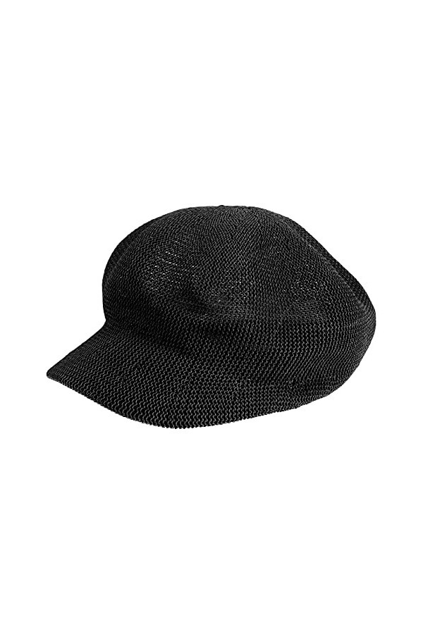 SOIMISS Chapeau de paille octogonal pour femme - Chapeau de soleil vintage tissé résistant au soleil - Noir - S/M