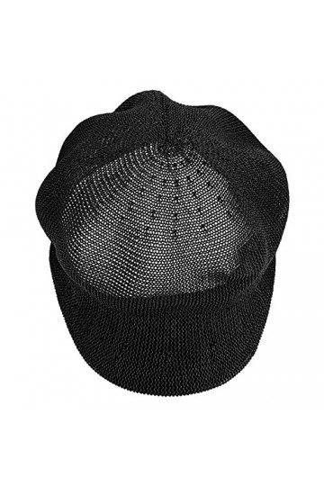 SOIMISS Chapeau de paille octogonal pour femme - Chapeau de soleil vintage tissé résistant au soleil - Noir - S/M