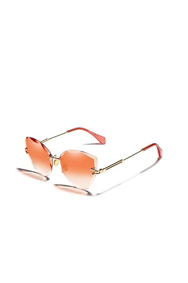 HCHES Mode Lady lunettes de soleil sans monture femmes lunettes de soleil Vintage alliage cadre classique Designer nuances Oc