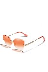 HCHES Mode Lady lunettes de soleil sans monture femmes lunettes de soleil Vintage alliage cadre classique Designer nuances Oc