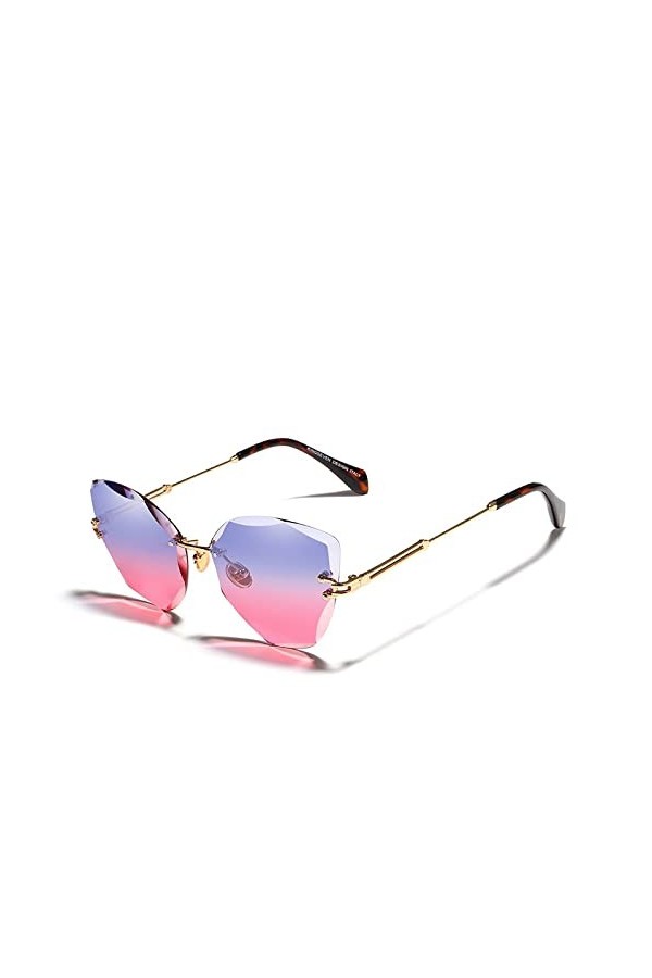 HCHES Mode Lady lunettes de soleil sans monture femmes lunettes de soleil Vintage alliage cadre classique Designer nuances Oc