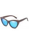 Xinduolei Lunettes de Soleil Lunettes de Soleil Cat Eye Bamboo Wood Lunettes de Soleil for Hommes Femmes Round Classic Vintag