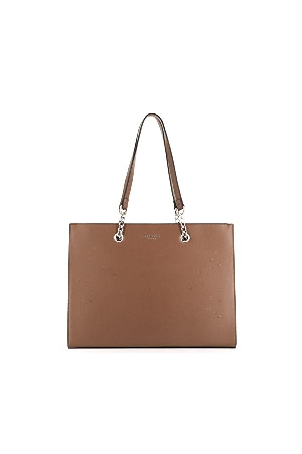 Sac A Main Femme Chaîne Similicuir Grainé Lisse - Sac Cabas Rigide Documents A4 - Sac Cours Lycée Business Porté Epaule - Cla