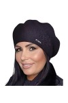 Kamea Élégant Féminin Béret dhiver Feba, Noir,Taille Unique